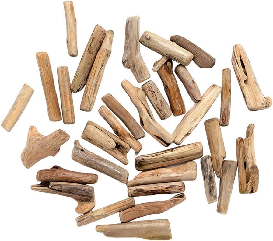 20 Pcs Natural Driftwood Pieces Branch Slices Craft Sticks Beach Decor for for DIY, Craft Sticks, Craft Supplies