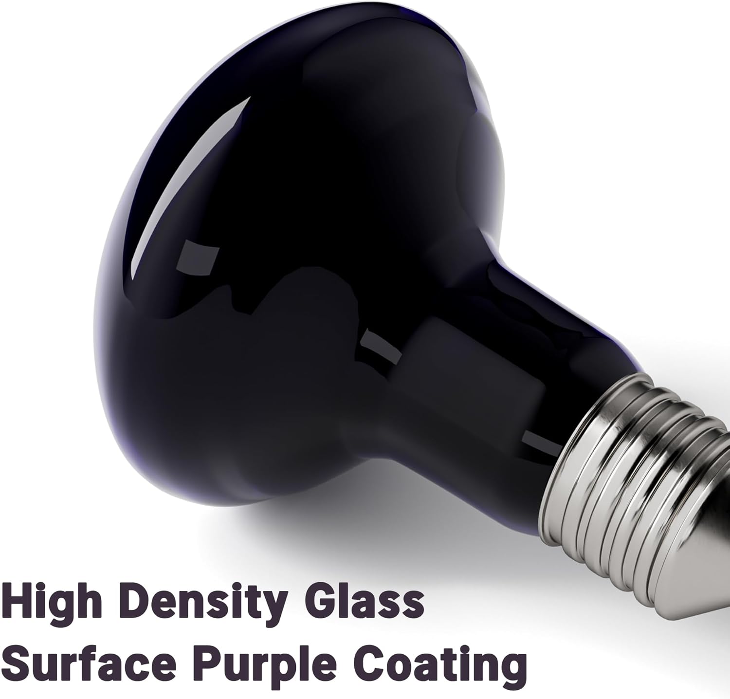 60W Reptile Night Light Bulb, UVA Heat Lamp - Simulate Natural Moonlight, Purple Basking Lamp for Bearded Dragon, Lizard