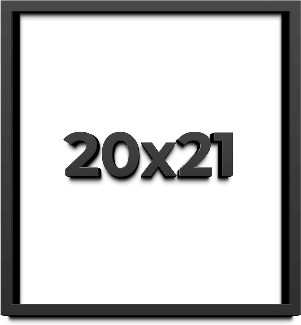 20x21 Shadow Box Frame Black | 1 Inch Deep Solid Wood Shadowbox Display Frame | UV Resistant Acrylic Plexiglass, Acid Free Backing, and Hanging Hardware | Dugan Picture Frame Style