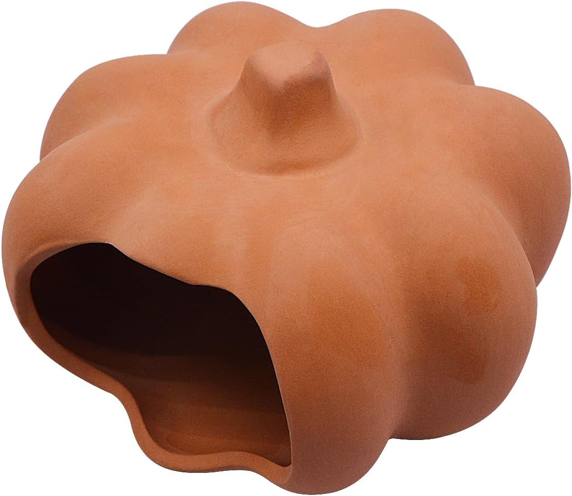 PENCK Betta Fish Tank Accessories Aquarium Decor Cute Ceramic Pumpkin Shaped Fish Tank Ornament Hideaway Cave Shrimp Fish Hideout for Aquarium