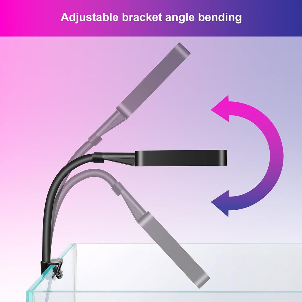 Smart 9W Aquarium LED Light, Nano Clip lamp for Aquarium Plant Growth,RGB Full Spectrum Aquarium Light,APP Control Adjustable Terrarium Light,
