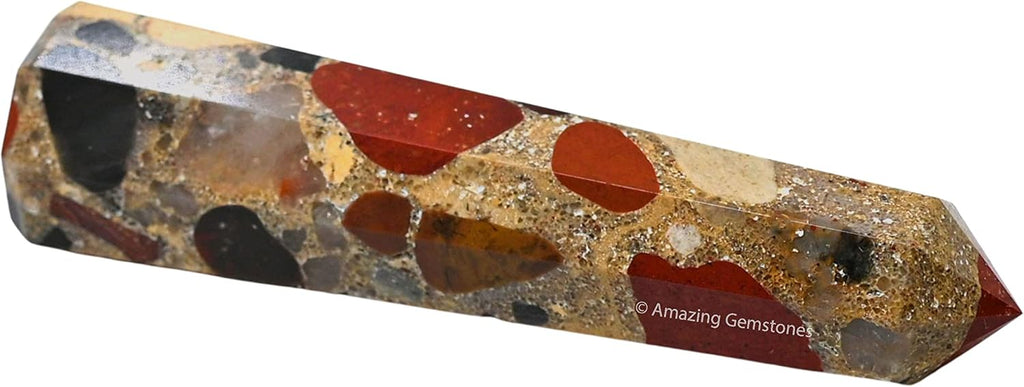 Amazing Gemstone Spotted Jasper Crystal Towers - Natural Healing Crystal Point Obelisk for Reiki Healing and Crystal Grid (3 Inch)