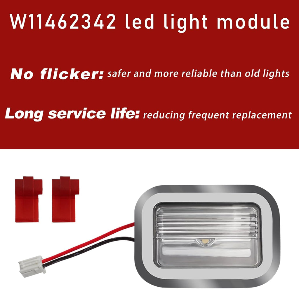 2025 Upgrade W11462342 Refrigerator LED Light Module*5 Replacement W10607479 W10908166 W10843339 PS16218086 AP6989197 4959065 Compatible with Whirlpool Kitchenaid Kenmore Refrigerator 2-Year Qa