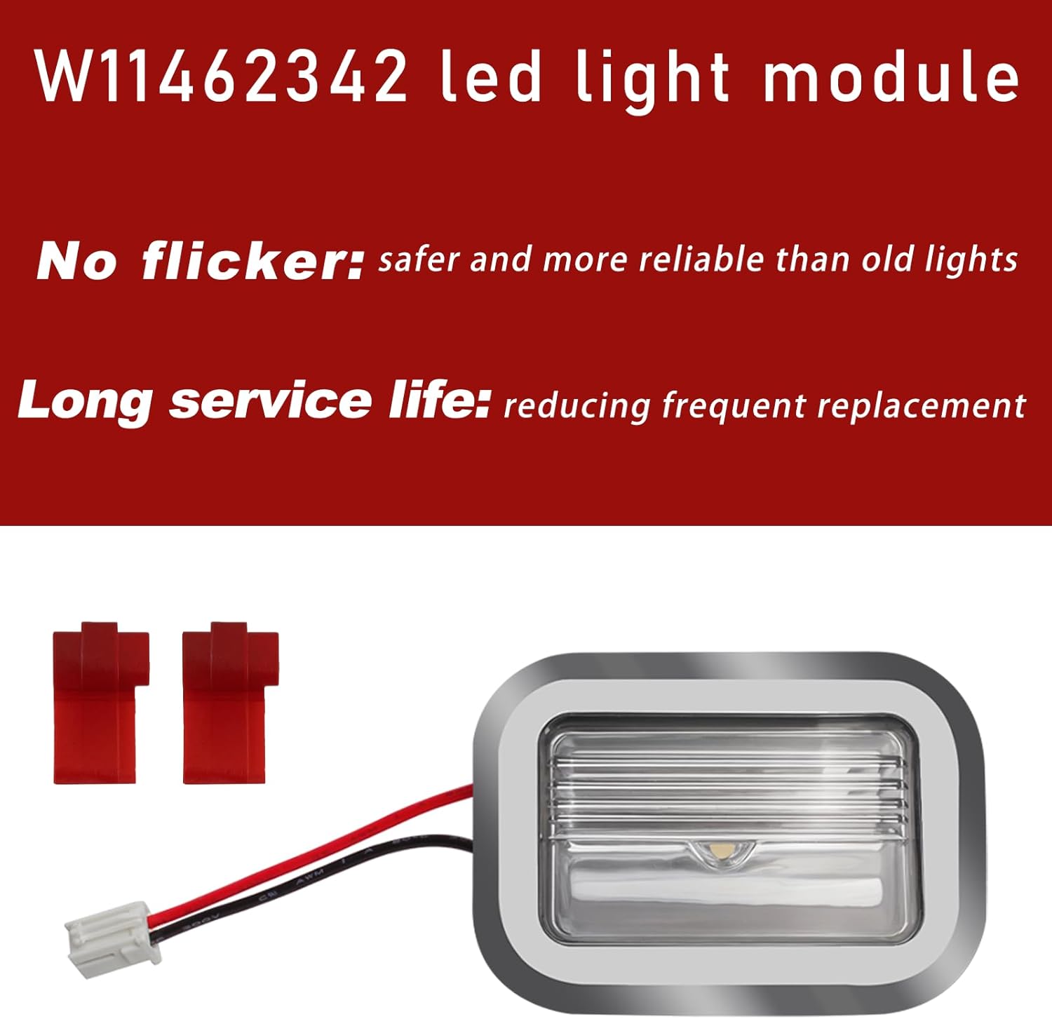 2025 Upgrade W11462342 Refrigerator LED Light Module*5 Replacement W10607479 W10908166 W10843339 PS16218086 AP6989197 4959065 Compatible with Whirlpool Kitchenaid Kenmore Refrigerator 2-Year Qa