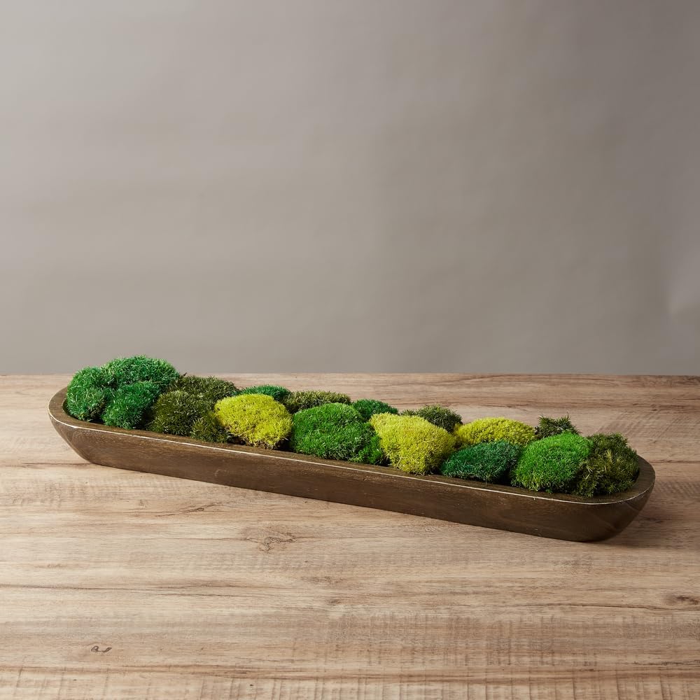 Moss No Bowl 4 Color Mix Pack Preserved Pole Moss Pillow Bun Cushion Natural Decorative DIY Kit Art Wall Florist Easter Decor (1.5 sq.ft, Green-A,B,C-D)
