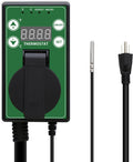 COOS BAY Digital Thermostat Controller -4 to 108°F, Temperature Control for Greenhouse Heater, Heat Mat, Grow Tent, Garage, Reptile Enclosure, Homebrew, Seedling, 15A/1500W, Green, 1 Pack