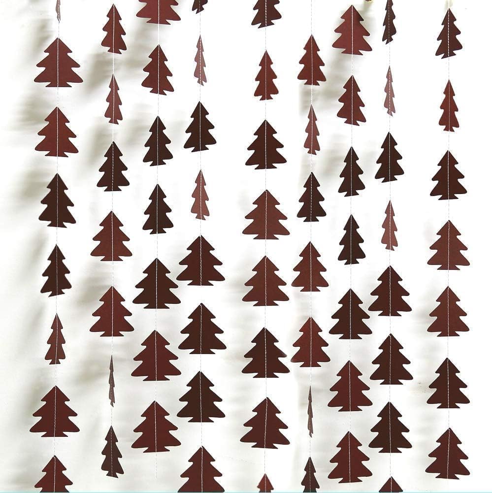 Sparkly Paper Christmas Tree Garland Kit for Home Party Decoration (Brown)