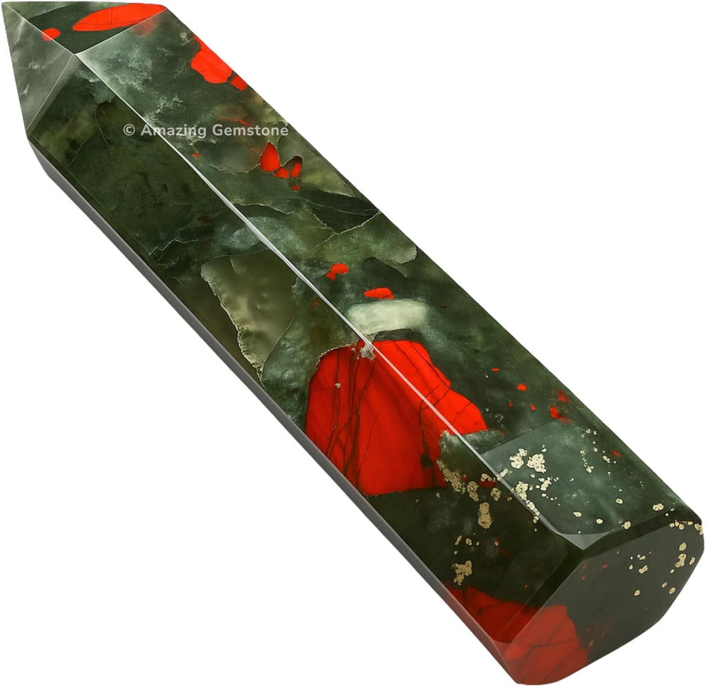 Amazing Gemstone Large African Bloodstone Crystal Towers ~ Natural Healing Crystal Point Obelisk for Reiki Healing and Crystal Grid (5.5" to 6" Inch)