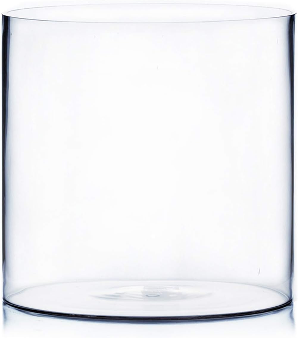 WGV Cylinder Vase, Width 12", Height 12", Clear Wide Large Diameter Flower Glassware, Floral Container, Planter Terrarium for Wedding Party Event, Home Accent Decor, 1 Piece