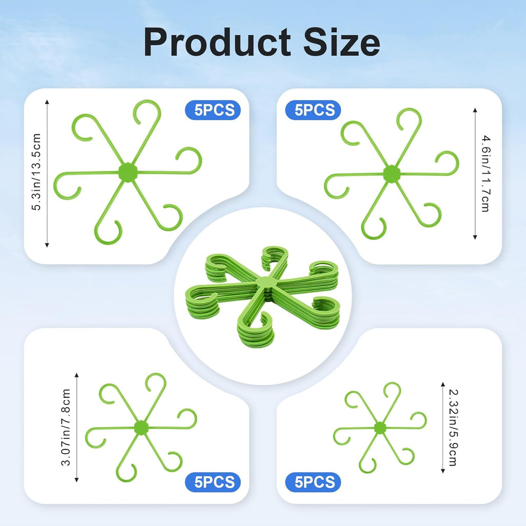 20pcs Plant Stem Support, Unique Design Stem Supports for Indoor Plants, Monstera Plant Support for Thriving Growth, Four Different Size Combinations Indoor Plants Accessories (Green)