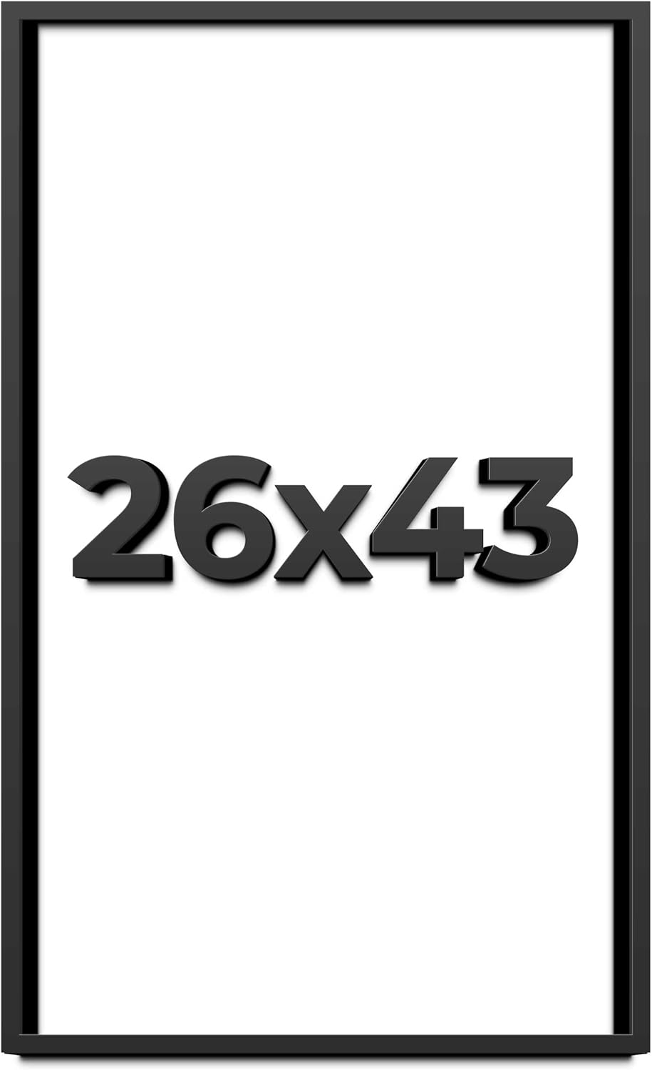 26x43 Shadow Box Frame Black | 1 Inch Deep Solid Wood Shadowbox Display Frame | UV Resistant Acrylic Plexiglass, Acid Free Backing, and Hanging Hardware | Dugan Picture Frame Style