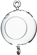 WGV Hanging Terrarium Globe, Width 4", Height 6", Double Hook, DIY Air Succulent Planter, Clear Glass Vase Orb, Candle Holder for Windowsill Outdoor Garden Decor, 1 Piece