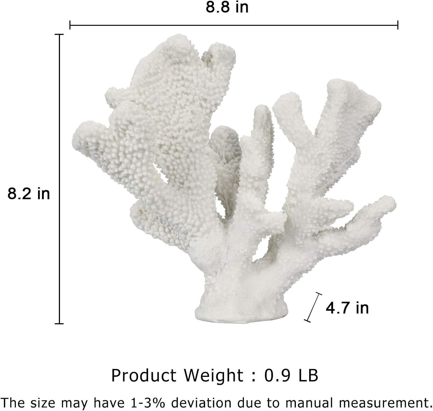 White Coral Reef Decor, Faux Artificial Coral Statue, Nautical Decor for Beach Theme Home, Wedding, Tabletop Decoration for Home Living Room Decor