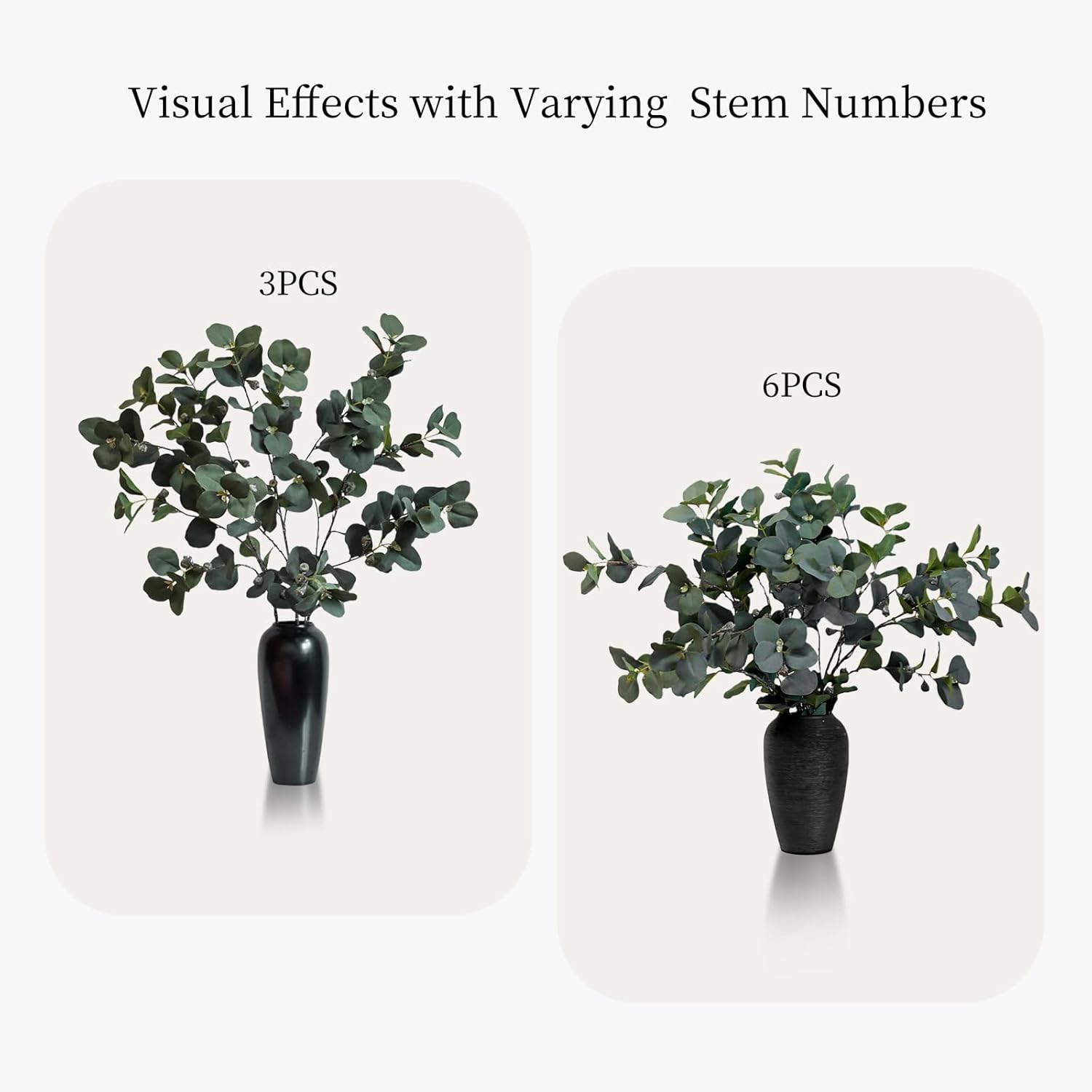KBREE 41.3" Eucalyptus Stems, 3 Pcs Faux Eucalyptus with Seed Pods, Extra Long Stems Greenery Decor for Tall Vase, Home, Wedding & Office (Sage Green)