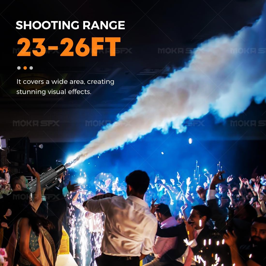 MOKA SFX Handheld CO2 Cannon with LED Lights Co2 Jet Machine with Sling 10ft Hose Stage Effect Machine for DJ Nightclub Wedding Party Live Show Special FX