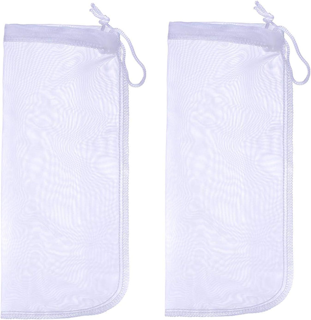 ALEGI Media Filter Bag Aquarium Extra Fine,Reusable 180 Micron Drawstring Mesh Filter Bags for Very Fine Resins Filter (10"*3.9" (6 Pack))