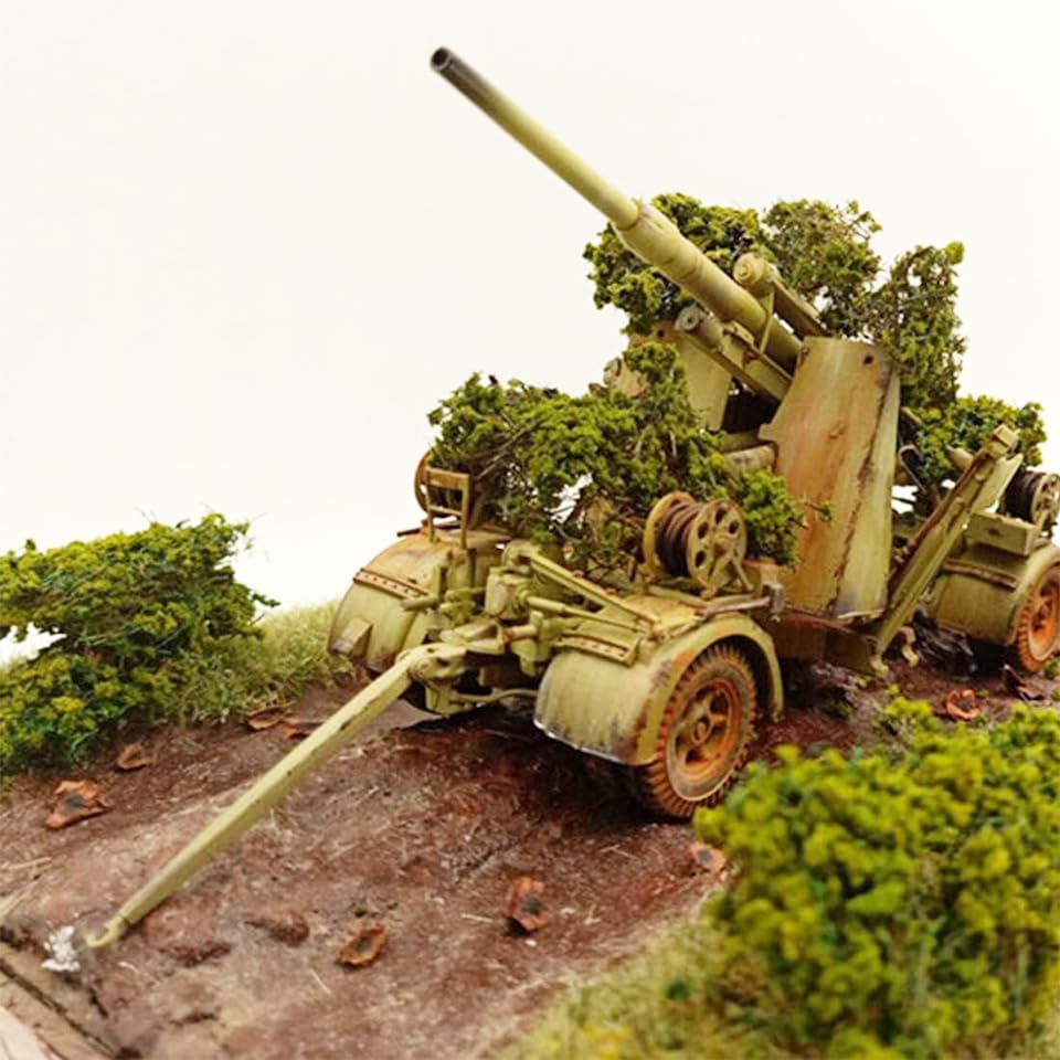 126 Pcs Static Grass Bushy Tufts Lowland Miniature Shrubs Bushes Terrain Model Kit for Train Landscape Railroad Scenery Sand Military Layout Model Miniature Bases and Dioramas
