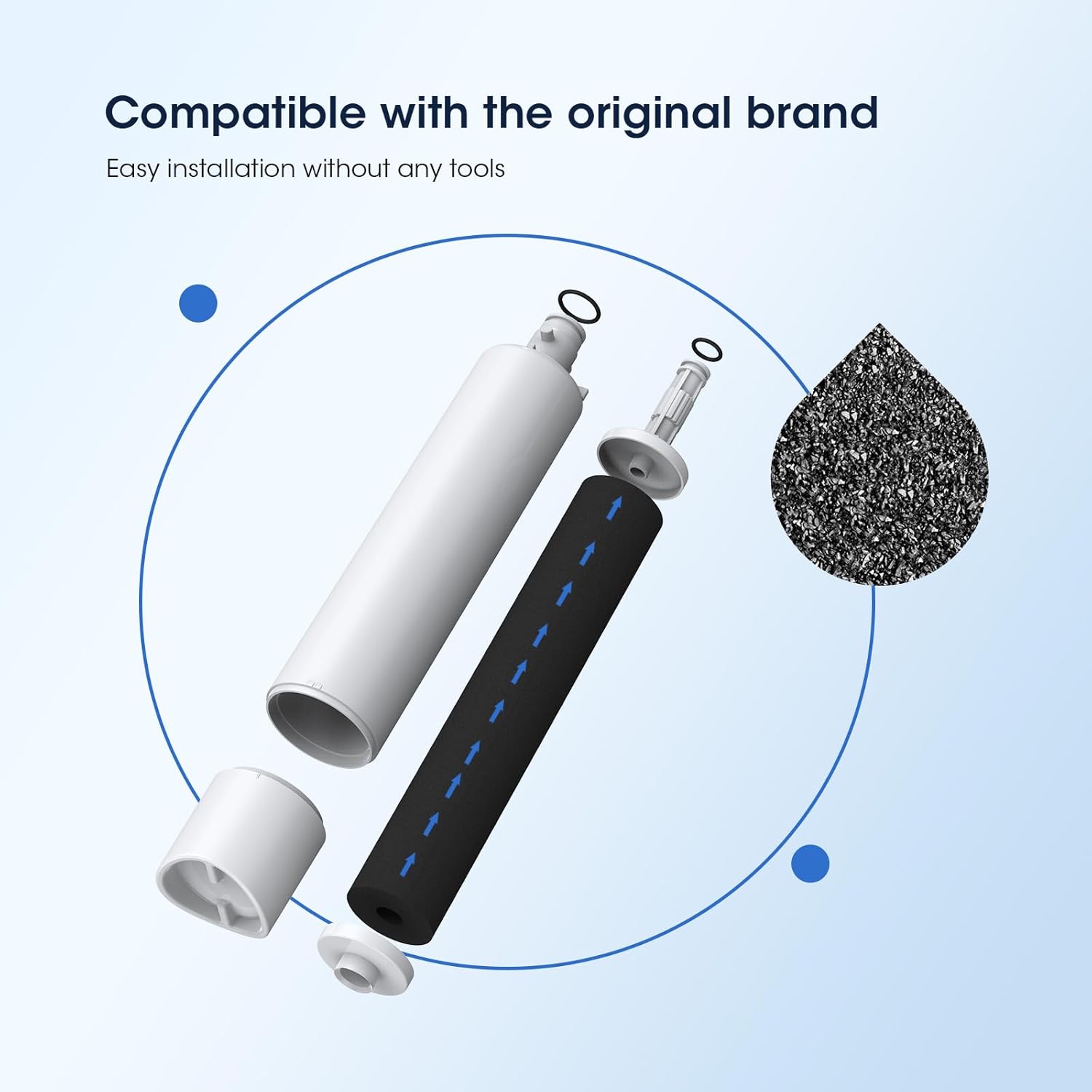 GLACIER FRESH Replacement for RPWFE, RPWF (Built-in CHIP) Refrigerator Water Filter, Compatible with GFE28GYNFS, GFE28GELDS, PFE28KELDS, PFE28KYNFS, GFD28GELDS, PWE23KELDS, PWE23KMKES, 3 Pack