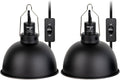 Reptile Light Fixture 2 Pack, 8.5 in Deep Dome Reptile Heat Lamp Fixture, Optical Reflection Terrarium Light Fixture for Reptile UVB UVA Heat Basking Bulbs, Separate Switch & Hook