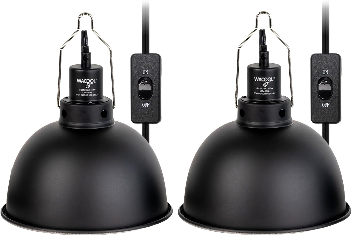 Reptile Light Fixture 2 Pack, 8.5 in Deep Dome Reptile Heat Lamp Fixture, Optical Reflection Terrarium Light Fixture for Reptile UVB UVA Heat Basking Bulbs, Separate Switch & Hook