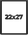 22x27 Shadow Box Frame Black | 1 Inch Deep Solid Wood Shadowbox Display Frame | UV Resistant Acrylic Plexiglass, Acid Free Backing, and Hanging Hardware | Dugan Picture Frame Style