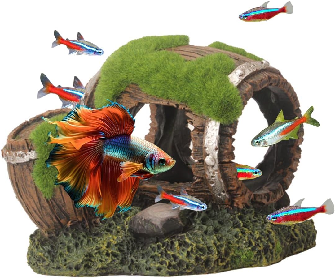 Betta Fish Cave Aquarium Hideout, Aquarium Tank Decor Accessories, Fish Tank Ornament Small