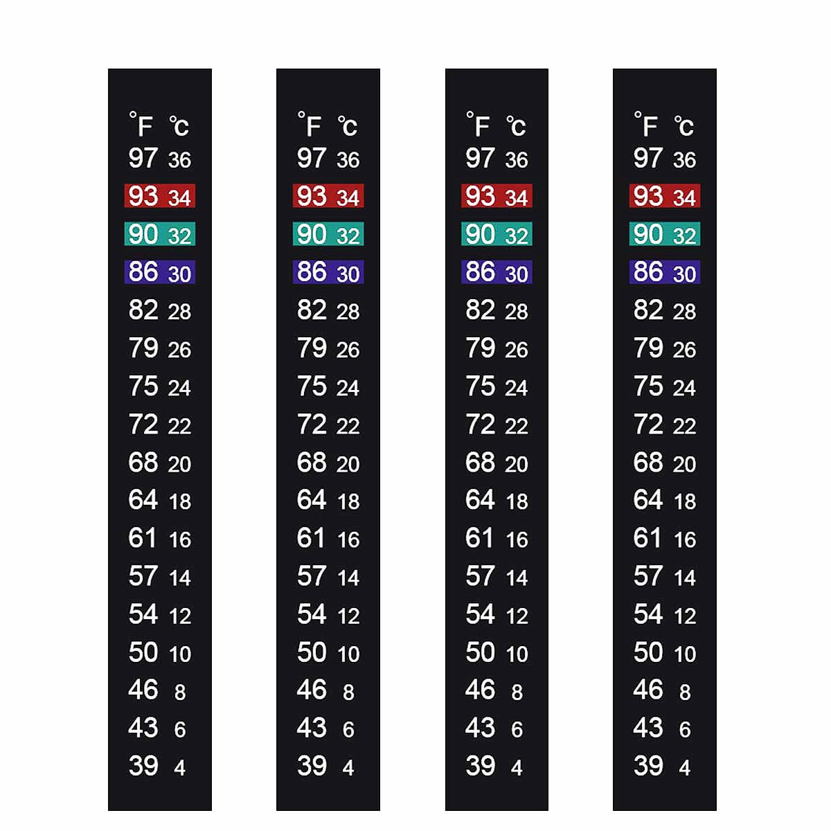 Aquarium Thermometer Strips, Fish Tank Thermometer Sticker Temperature Strips, Adhesive Strip Thermometer for Fish Tank/Kombucha/Fermentation (39℉ to 97℉ & 4℃ to 36℃) Terrarium Water Temperature Test