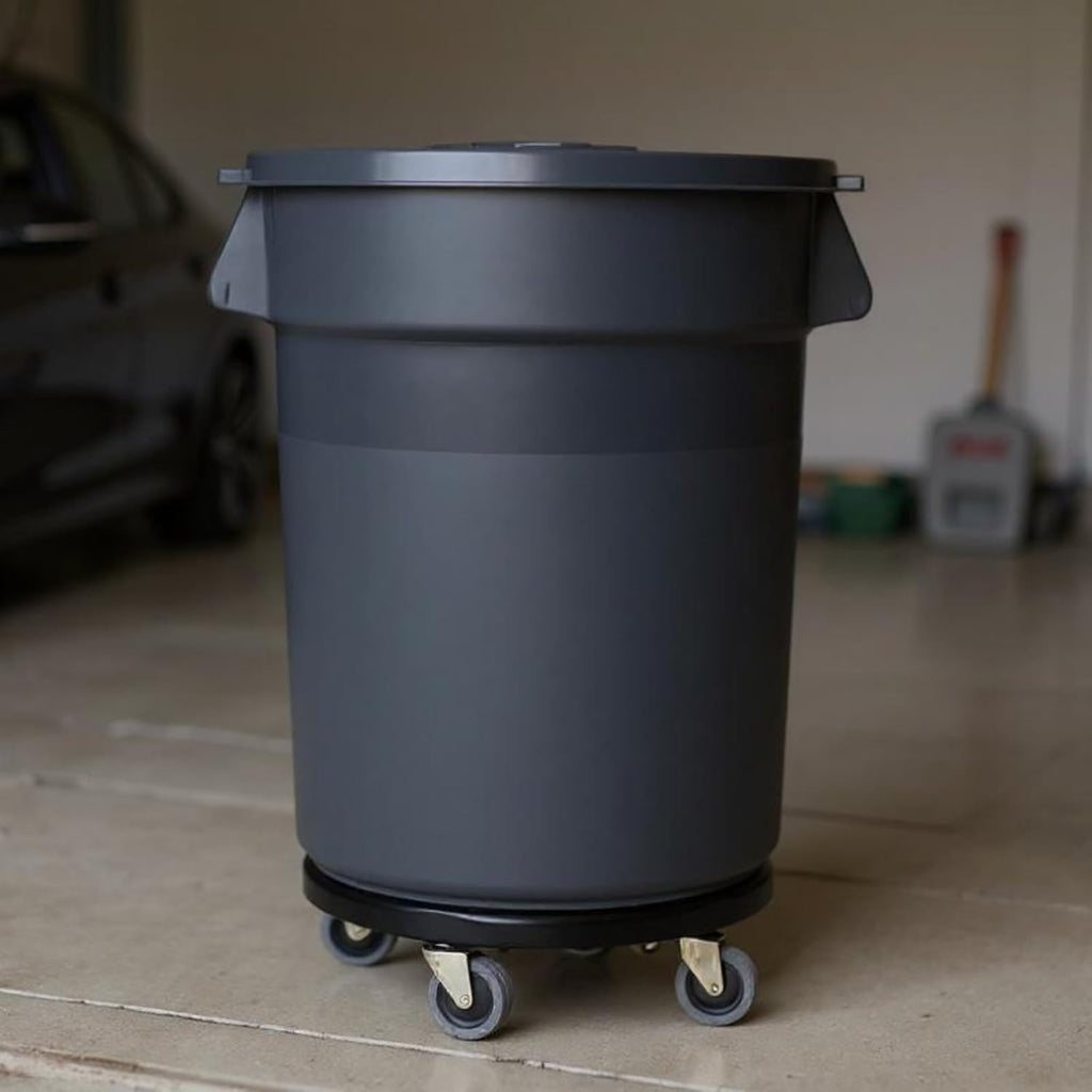 32 Gallon Outdoor Trash Can with Lid and Wheel, Rolling Trash Can with Removable Wheels, Commercial Trash Cans, Outdoor Garbage Can for Kitchen, Garage, Backyard and Patio（2 Pack）