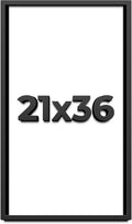 21x36 Shadow Box Frame Black | 1 Inch Deep Solid Wood Shadowbox Display Frame | UV Resistant Acrylic Plexiglass, Acid Free Backing, and Hanging Hardware | Dugan Picture Frame Style