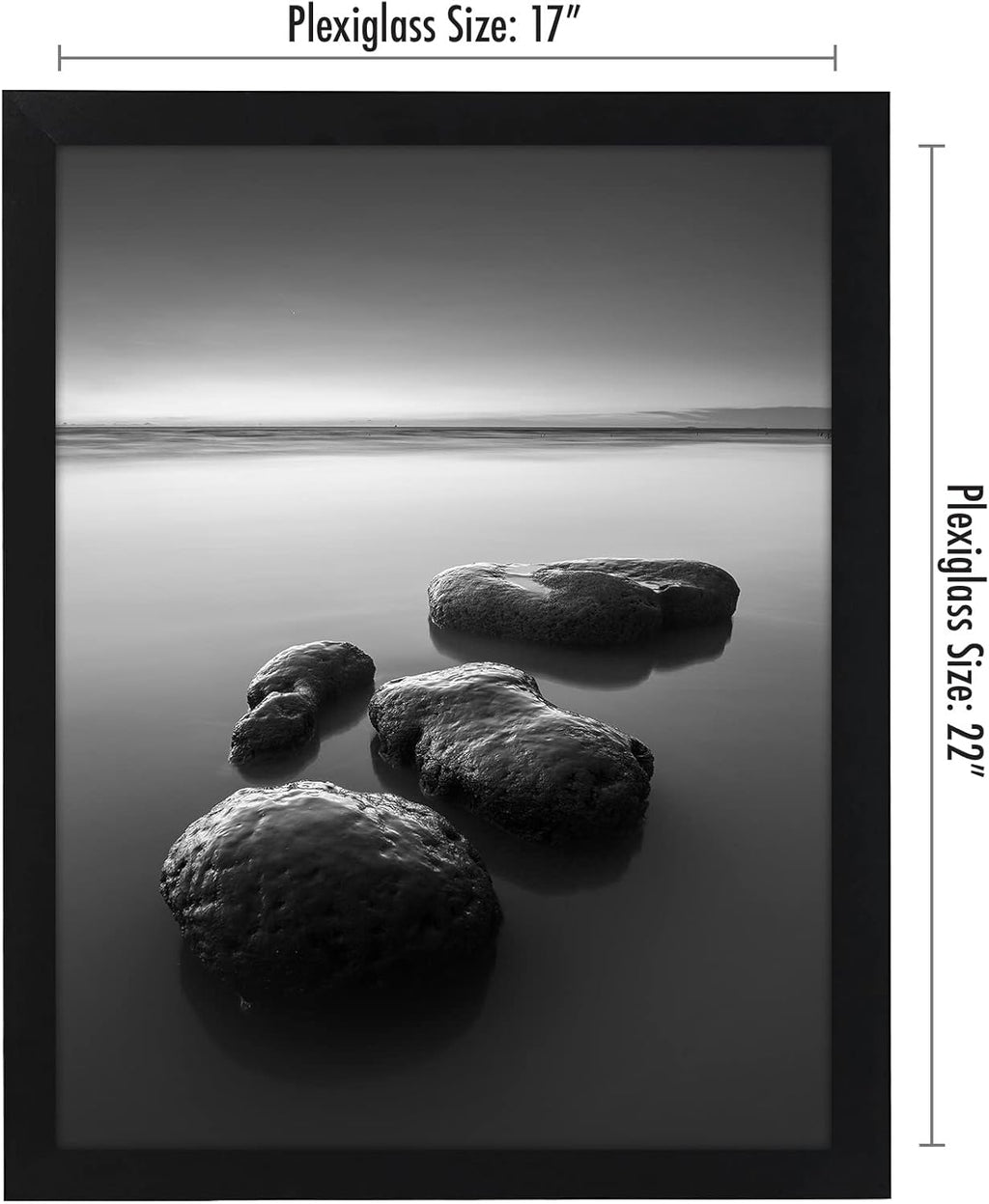 Americanflat 17x22 Picture Frame with Polished Plexiglass - Black Picture Frame - Wide Photo Frames Made of Engineered Wood for Vertical or Horizontal Wall Display - Epic Collection - Black