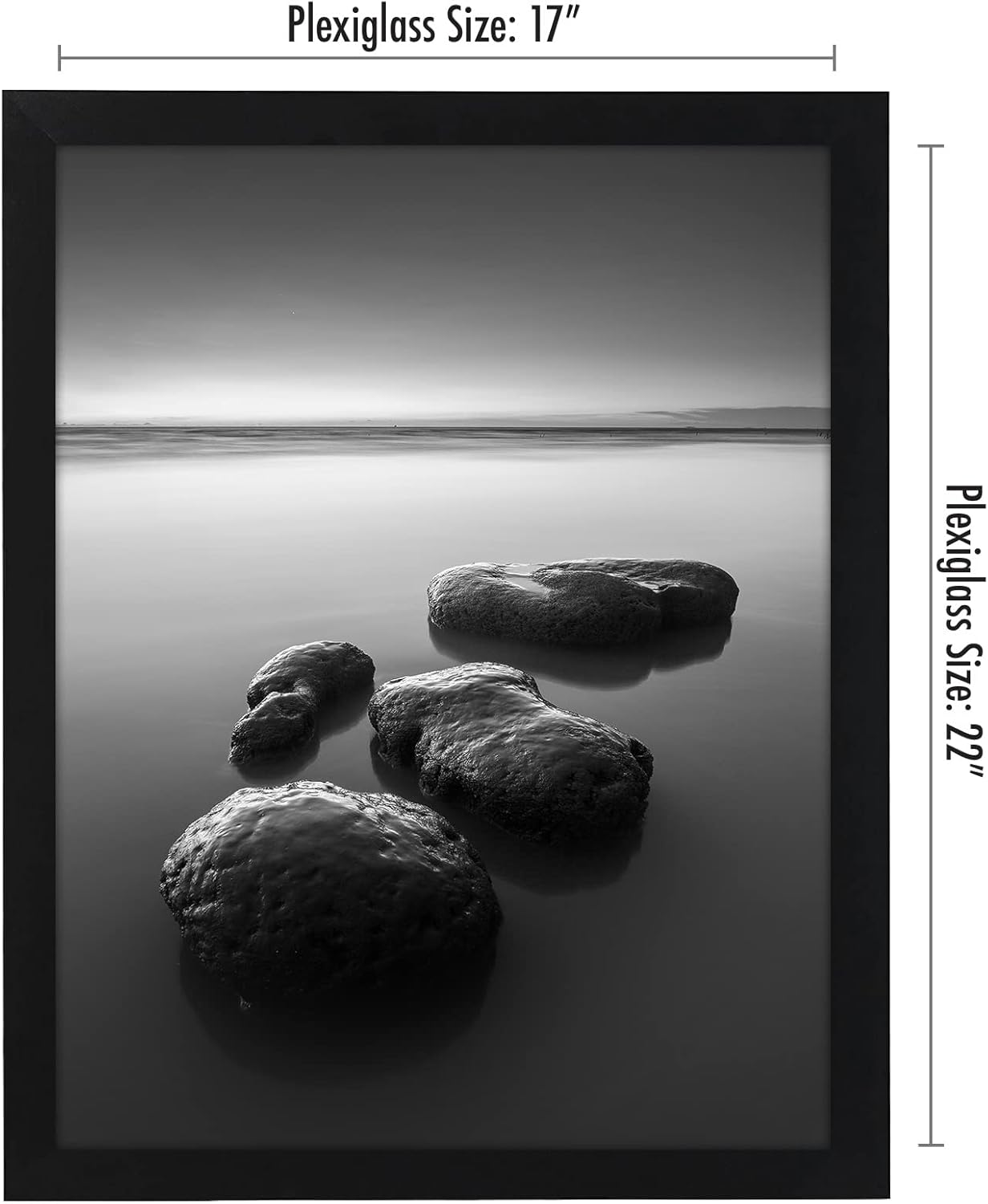 Americanflat 17x22 Picture Frame with Polished Plexiglass - Black Picture Frame - Wide Photo Frames Made of Engineered Wood for Vertical or Horizontal Wall Display - Epic Collection - Black