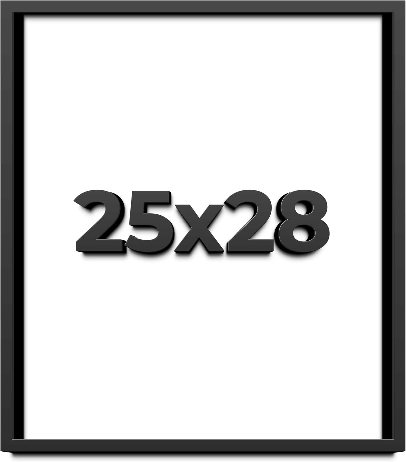 25x28 Shadow Box Black Solid Wood Display Frame | 1 Inch Deep Shadowbox | UV Resistant Acrylic Plexiglass, Acid Free Backing, and Hanging Hardware | Dugan Picture Frame Style