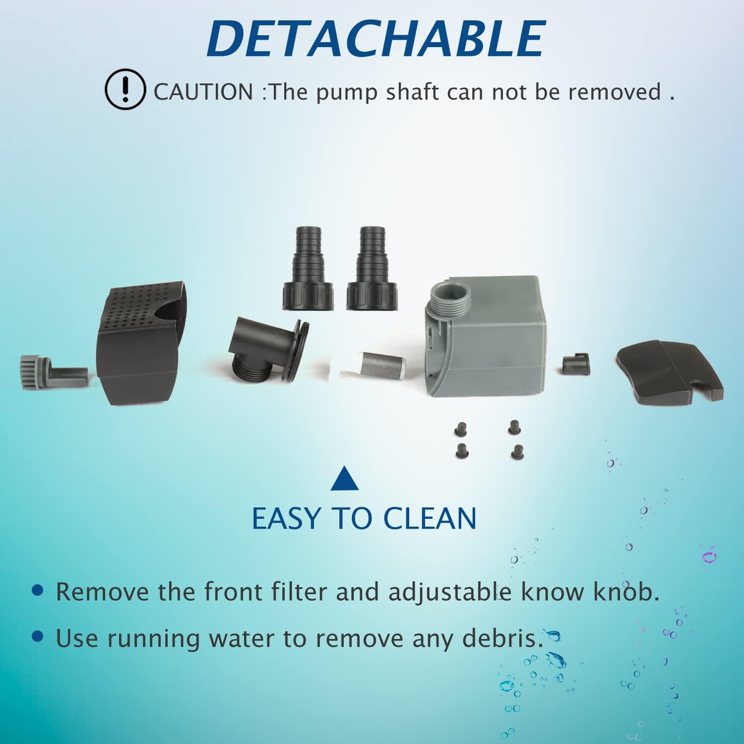WaterRebirth HSUP5000F Versatile Submersible Pump - Fountain Jets for Ponds, Fish Tanks, Water Gardens - Aquarium & Pond Pump (5000L/H)