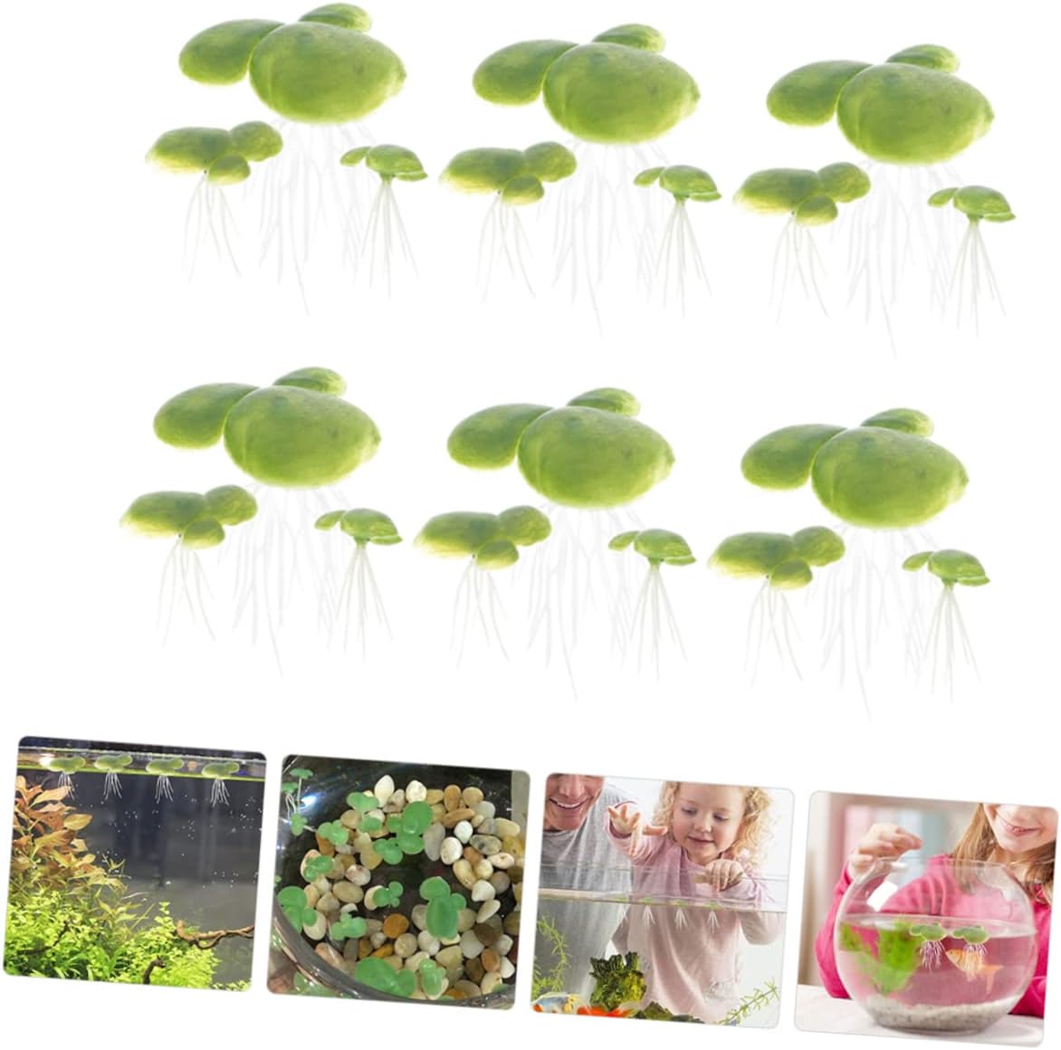 Housoutil 18pcs Artificial Duckweed Leaves Duckweed Tank Accessories Aquatic Ornaments Terrarium Supplies Tank Floating Duckweed Leaf Plants Fake Floating Duckweed Aquarium Floating