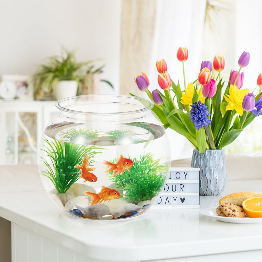 BESPORTBLE Clear Plastic Fish Bowl: Round Clear Vase Pot Transparent Goldfish Bowl Aquarium Bubble Bowl Goldfish Turtle Tank Hydroponic Planter Containers 8.66 X 6.88 Inches