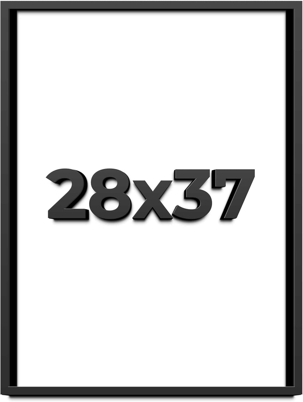 28x37 Shadow Box Frame Black | 1 Inch Deep Solid Wood Shadowbox Display Frame | UV Resistant Acrylic Plexiglass, Acid Free Backing, and Hanging Hardware | Dugan Picture Frame Style