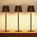 UME 3 Pack Cordless Table Lamp, Battery Operated Lamp - Portable Waterproof Rechargeable Table Lamp w/ 3 Color Temps & Stepless Dimming for Dinner, Desk, Cafe, Outdoor (Woodgrain)