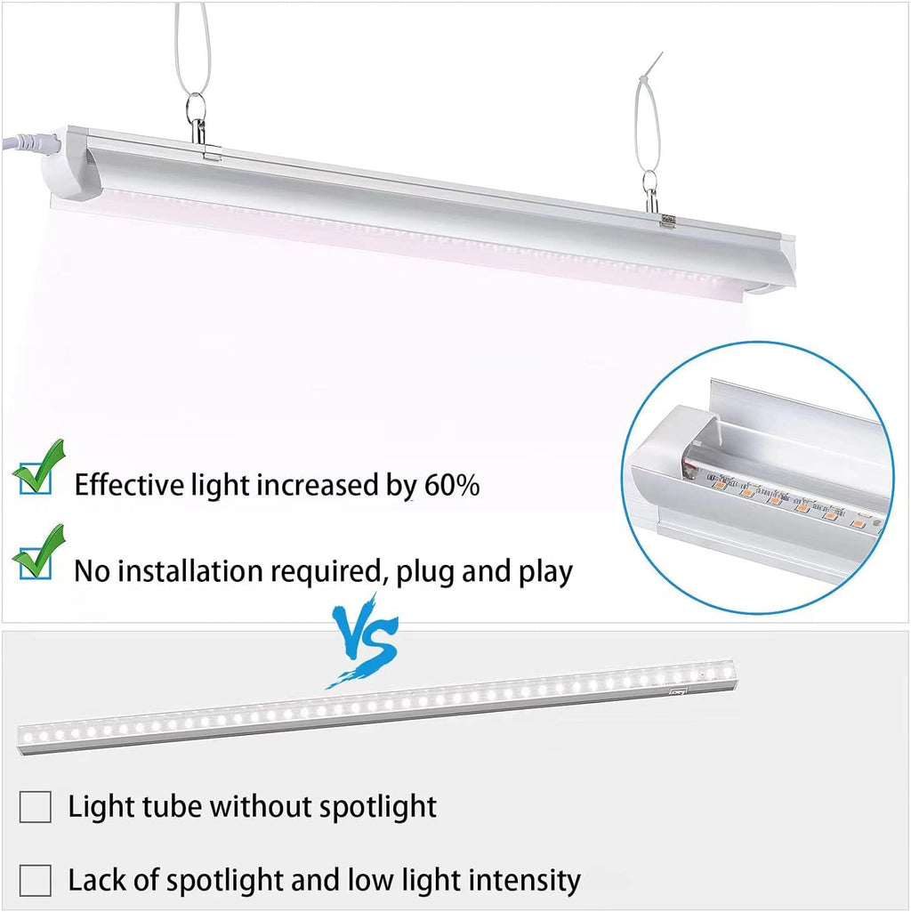 Grow Light, 2ft T8,100W(4 x 25W, 600W Equivalent), Super Bright, Full Spectrum Sunlight Plant Light, LED Grow Light Strips, Grow Lights for Indoor Plants,Greenhouse,4-Pack