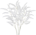 Briful 3-Pack 29.5’’Faux Eucalyptus Stems with White Willow Eucalyptus Leaves and Branches – Artificial Floral Stems for DIY Floral Arrangements, Wedding Bouquets, Vase Fillers, Home Decor
