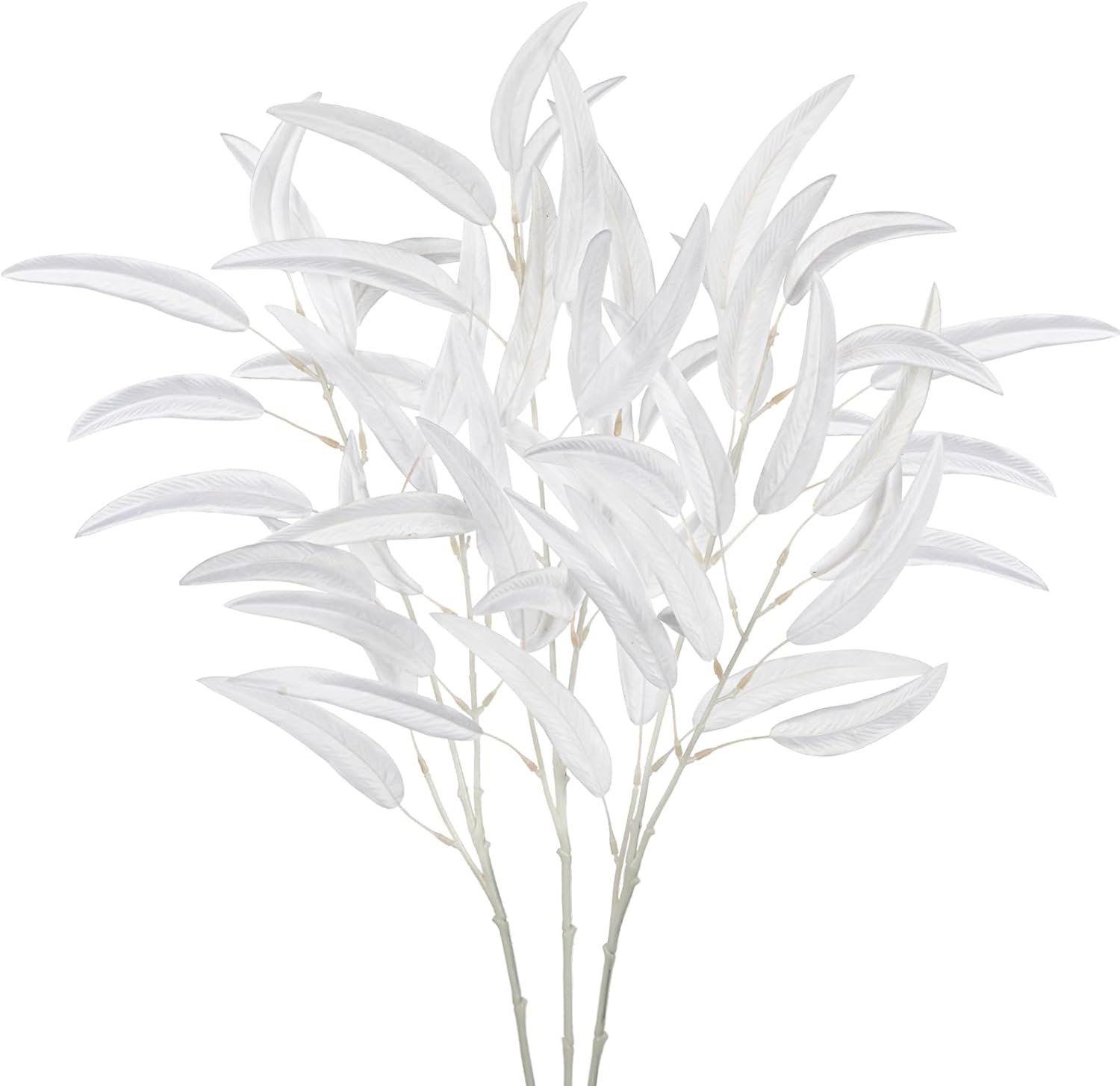 Briful 3-Pack 29.5’’Faux Eucalyptus Stems with White Willow Eucalyptus Leaves and Branches – Artificial Floral Stems for DIY Floral Arrangements, Wedding Bouquets, Vase Fillers, Home Decor