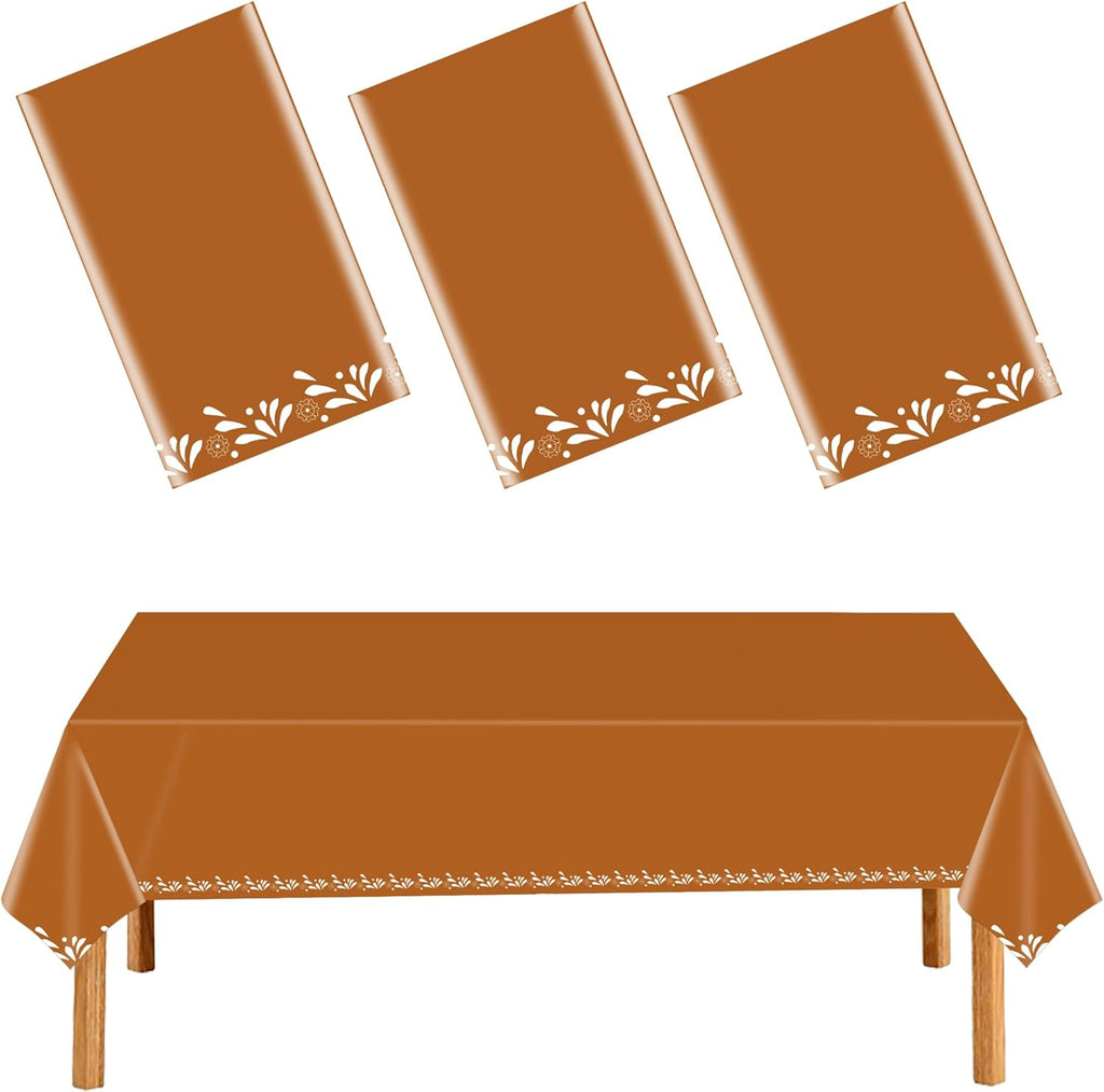 3Pcs Cielito Lindo Party Tablecloths Mexican Tablecloth Decoration Mexicanos Fiesta Terracotta Flower Disposable Plastic Table Cover for Mexican Wedding Birthday Party Supplies 54 x 108 Inch