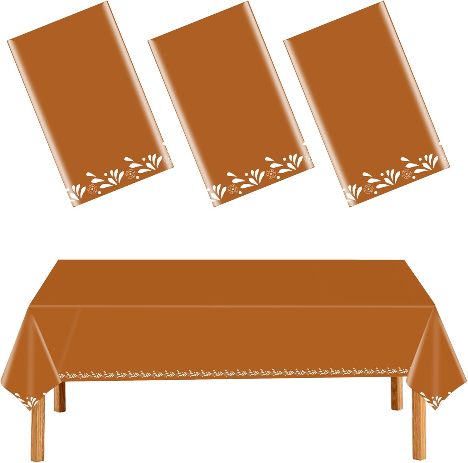 3Pcs Cielito Lindo Party Tablecloths Mexican Tablecloth Decoration Mexicanos Fiesta Terracotta Flower Disposable Plastic Table Cover for Mexican Wedding Birthday Party Supplies 54 x 108 Inch