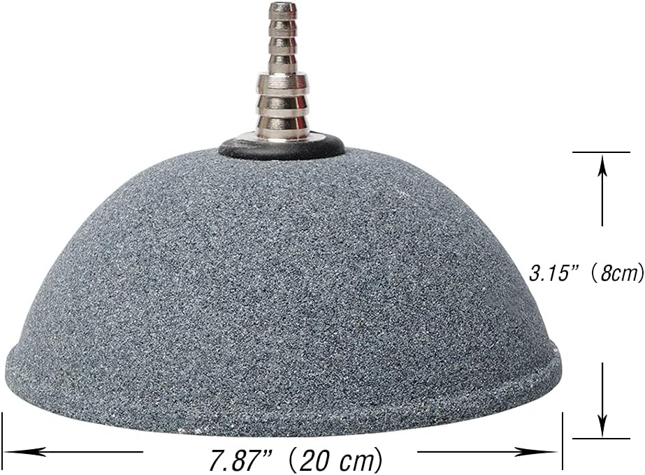 Quickun 7.8 Inch Updated Crazy Air Mineral Ball Stone Cylinder Bubbler Plus Diffuser Aquarium Fish Tank Hydroponics Pump Airstones Diffuser 3/16" 5/16" Hose ID