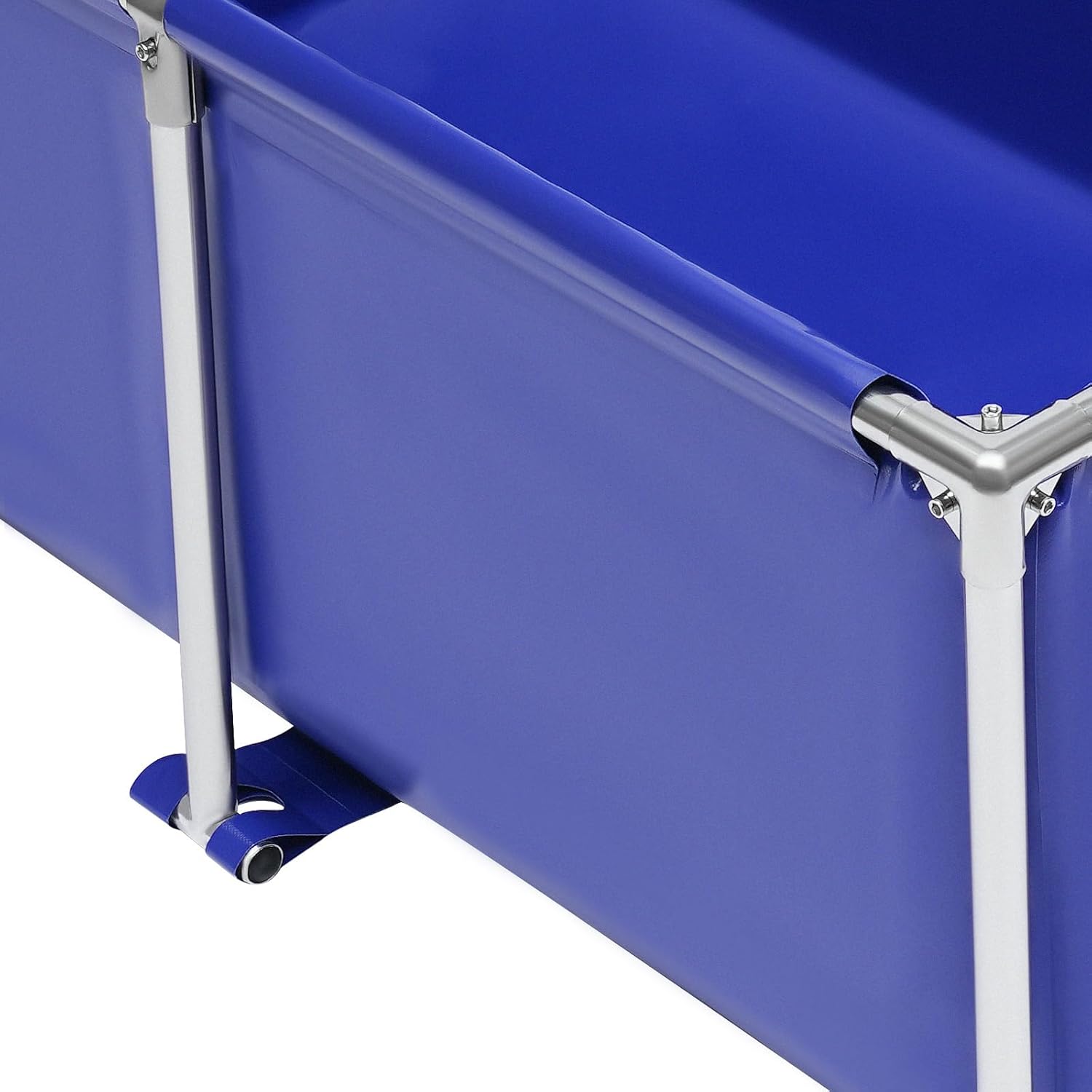 Canvas Fish Pond Blue Cube Canvas Pond Fish Show Tank with Stainless Steel Tubes Collapsible Storage Tank, Ornamental Aquarium Swimming Pool with Drain Blue Aquarium Pool