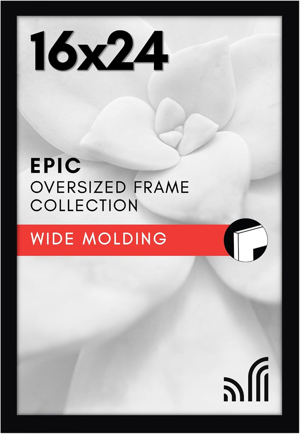 Americanflat 16x24 Poster Frame with Polished Plexiglass - Black Picture Frame - Wide Photo Frames Made of Engineered Wood for Vertical or Horizontal Wall Display - Epic Collection - Black