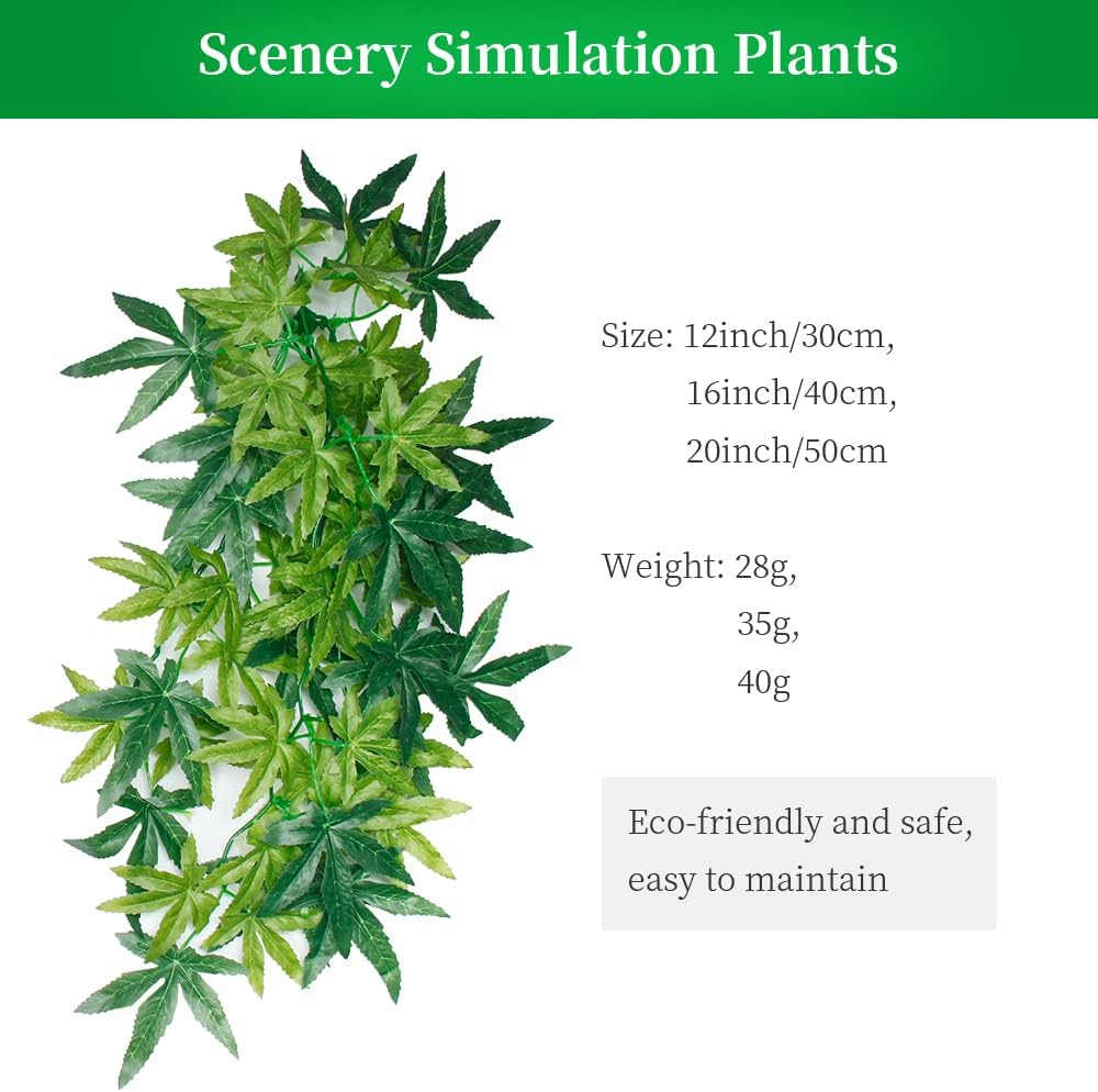Dsoar 50cm/20in Aquarium Decorations Plants Artificial Fake Plastic Water Grass Plants for Fish Tank Aquarium Decor Artificial Hanging Plants