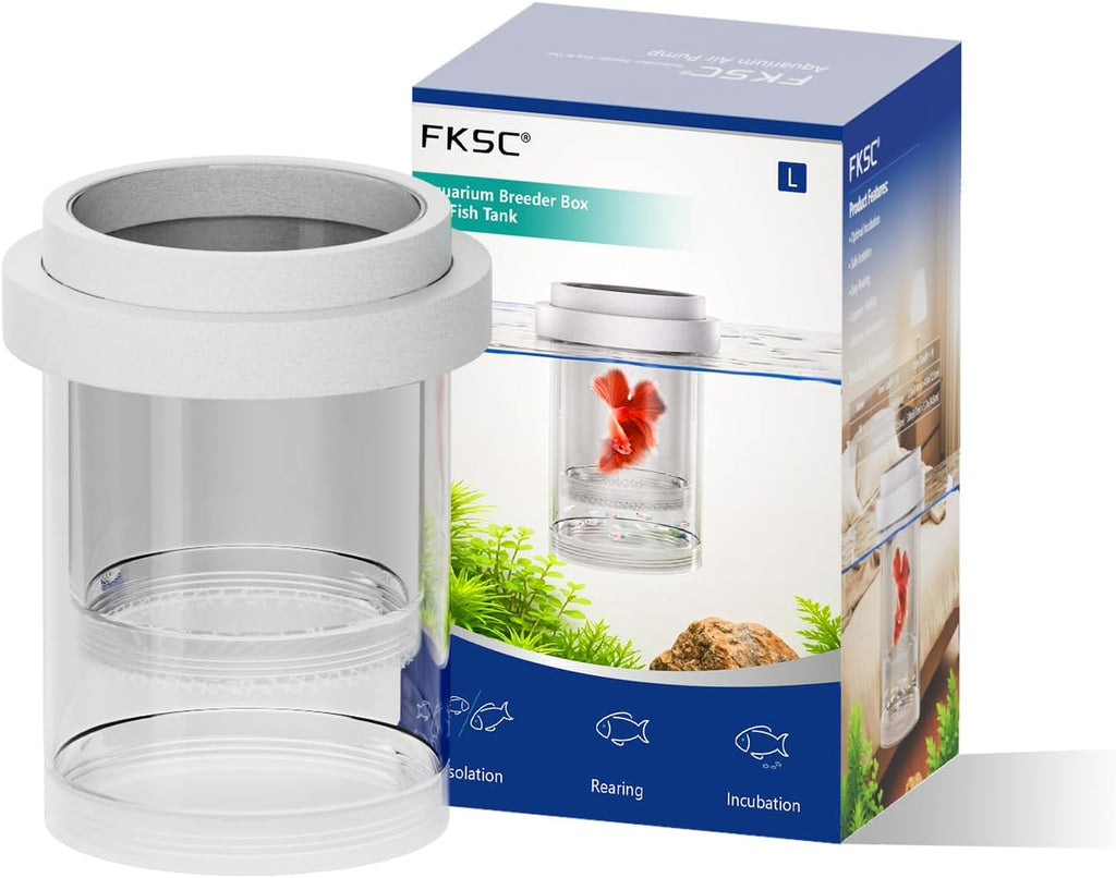 Floating Breeder Box for Fish Tank - Aquarium Isolation Separator Hatchery Incubator for Guppy, Betta, Clownfish, Coral, Baby & Injured Fish
