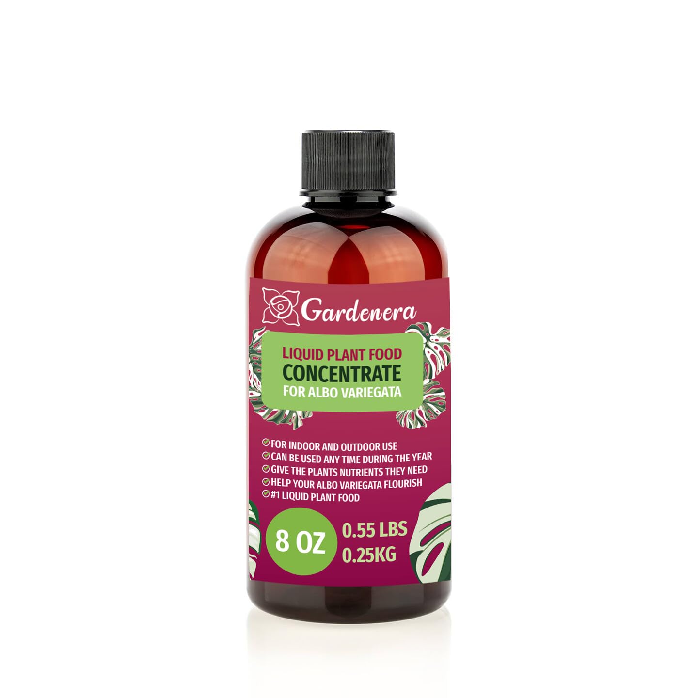 Gardenera Plant Growth Superfood for ALBO VARIEGATA with 18 Vitamins & Minerals - Organic Plant Food Fertilizer - Micro-Fungi and Bio-Organisms for Albo Variegata Plant Care & Growth Enhancement - 8oz