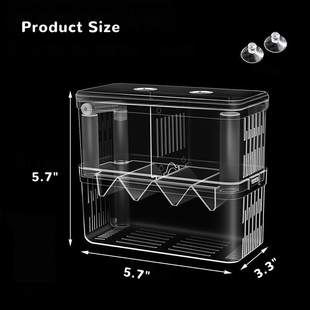 Mipukbay Medium Aquarium Isolation Breeding Box, Acrylic Transparent Aquarium Breeder Box for Fish Fry Hatching, Shrimp Breeding, Betta, Guppy, Killifish, Clownfish, Suitable for 5-40 Gallon Tanks