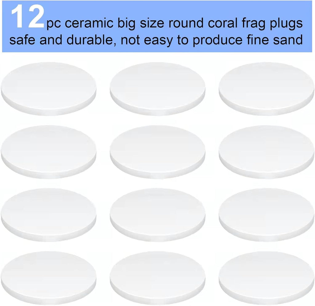 Ceramic White Coralline Coral frag Plugs Coral frag Base Round/Big Size Round/Hexagon (round70mm12pcs)